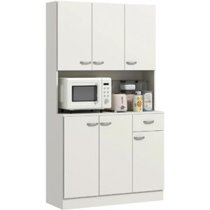 Homcom Freestanding Kitchen Cupboard Storage Cabinet With Doors Cream White New Homcom Freestanding Kitchen Cupboard Storage Cabinet With Doors Cream White New