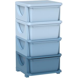 Homcom Kids Storage Units With Drawers 4 Tier Chest Dresser Tower Blue Homcom Kids Storage Units With Drawers 4 Tier Chest Dresser Tower Blue