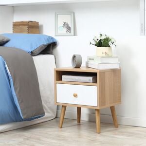 Homcom Bedside Table Modern Nightstand Bedside Cabinet W/ Drawer Shelf For Bedroom Homcom Bedside Table Modern Nightstand Bedside Cabinet W/ Drawer Shelf For Bedroom