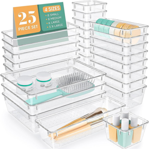 Does Not Apply Drawer Organiser, 25 Pack Make Up Drawer Organiser 4 Size Acrylic Storage Organi Does Not Apply Drawer Organiser, 25 Pack Make Up Drawer Organiser 4 Size Acrylic Storage Organi