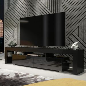 Mex Furtniture 200cm Tv Unit I Modern Cabinet With Ample Storage I Tv Stand I Black High Gloss Mex Furtniture 200cm Tv Unit I Modern Cabinet With Ample Storage I Tv Stand I Black High Gloss