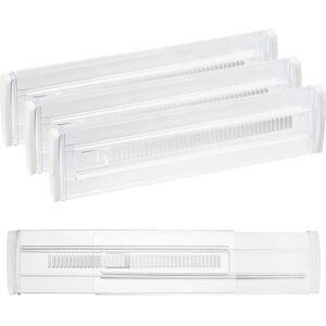 Uxcell 4 Pack 3.1\" High 11.2\" To 20\" Expandable Drawer Dividers Organizer, Clear Uxcell 4 Pack 3.1\" High 11.2\" To 20\" Expandable Drawer Dividers Organizer, Clear