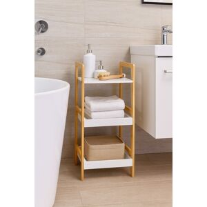 Aspect Kassi 3-Tier White Mdf & Bamboo Storage Shelf/bookshelf -Br138 Aspect Kassi 3-Tier White Mdf & Bamboo Storage Shelf/bookshelf -Br138