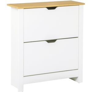 Homcom 12-Shoe Storage Cabinet 4 Shelves 2 Drawers Tabletop 4 Legs Modern White Homcom 12-Shoe Storage Cabinet 4 Shelves 2 Drawers Tabletop 4 Legs Modern White
