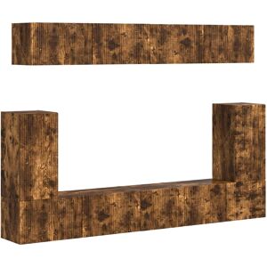 Vidaxl Tv Cabinet Set Wall-Mounted 5 Pcs Smoked Oak Engineered Wood, Living Room Vidaxl Tv Cabinet Set Wall-Mounted 5 Pcs Smoked Oak Engineered Wood, Living Room