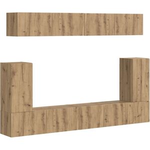 Vidaxl Tv Cabinet Set Wall-Mounted 5 Pcs Artisan Oak Engineered Wood, Living Roo Vidaxl Tv Cabinet Set Wall-Mounted 5 Pcs Artisan Oak Engineered Wood, Living Roo