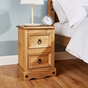 Home Source Corona Pine Bedside Cabinet 2 Drawer Bedroom Drawers Side Table Nightstand Waxed Home Source Corona Pine Bedside Cabinet 2 Drawer Bedroom Drawers Side Table Nightstand Waxed