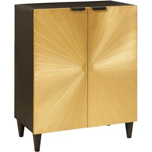 Vidaxl Sideboard Black And Gold 60 X 33 X 75 Cm Solid Mango Wood, Dining Room, R Vidaxl Sideboard Black And Gold 60 X 33 X 75 Cm Solid Mango Wood, Dining Room, R