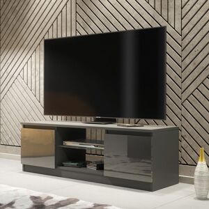 Mex Furniture 120cm Tv Unit I Modern Cabinet With Storage I Tv Stand I Grey High Gloss Mex Furniture 120cm Tv Unit I Modern Cabinet With Storage I Tv Stand I Grey High Gloss