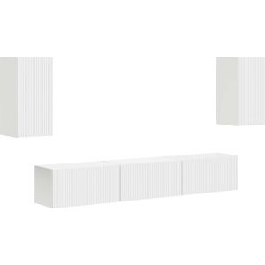 Vidaxl Tv Cabinet Set Wall-Mounted 3 Pcs White Engineered Wood, Living Room, Mod Vidaxl Tv Cabinet Set Wall-Mounted 3 Pcs White Engineered Wood, Living Room, Mod