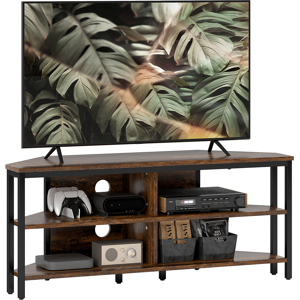 Homcom 50 Inch Tv Stand Cabinet With Storage Shelves Rustic Brown Homcom 50 Inch Tv Stand Cabinet With Storage Shelves Rustic Brown