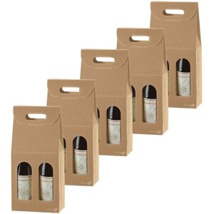 Simpletek 5x Gift Box Packaging Sale Brown For 2 Bottles Of Wine Oil With Window Simpletek 5x Gift Box Packaging Sale Brown For 2 Bottles Of Wine Oil With Window