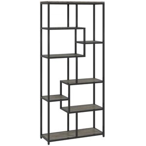Homcom Industrial Bookcase 7-Tier Bookshelf Shelving Unit Grey Black Home Furniture New Homcom Industrial Bookcase 7-Tier Bookshelf Shelving Unit Grey Black Home Furniture New