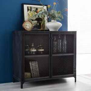 Furniture Point Industrial Style Henry Dark Metal 2 Door Small Sideboard Dining Room Furniture Furniture Point Industrial Style Henry Dark Metal 2 Door Small Sideboard Dining Room Furniture