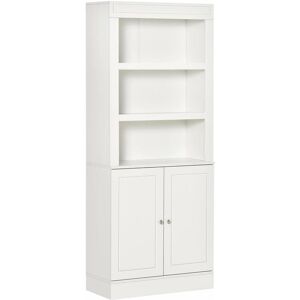 Homcom Kitchen Cupboard With 6-Tier Shelving Storage Cabinet Compartments Shelves White Homcom Kitchen Cupboard With 6-Tier Shelving Storage Cabinet Compartments Shelves White