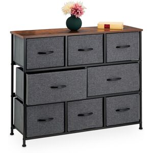 Relaxdays Chest Of Drawers Storage Cabinet Dresser Unit Drawer Organiser Grey/brown Relaxdays Chest Of Drawers Storage Cabinet Dresser Unit Drawer Organiser Grey/brown