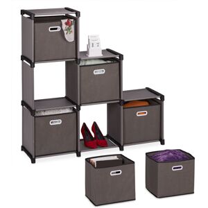 Relaxdays Step Shelving Unit Cube Storage Boxes Diy Plug-In System With 6 Compartments Relaxdays Step Shelving Unit Cube Storage Boxes Diy Plug-In System With 6 Compartments