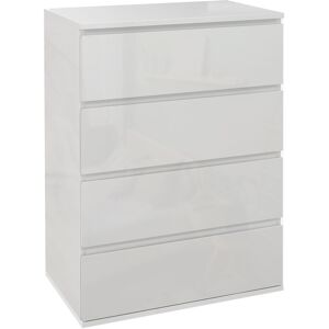 Homcom White High Gloss 4-Drawer Chest of Drawers - Bedroom Storage Furniture Homcom White High Gloss 4-Drawer Chest of Drawers - Bedroom Storage Furniture