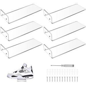 Sodial 2x(6 Pack Acrylic Floating Sneaker Shelves Clear Shoe Display Stand Room1003 Sodial 2x(6 Pack Acrylic Floating Sneaker Shelves Clear Shoe Display Stand Room1003
