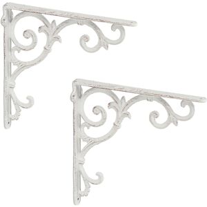 Relaxdays Set X8 White Support Antique Vintage Decor Cast Iron Brackets Large Shelf Angles Relaxdays Set X8 White Support Antique Vintage Decor Cast Iron Brackets Large Shelf Angles