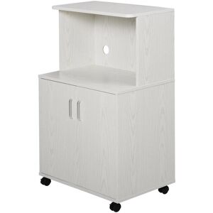 Homcom Microwave Storage Unit - White Kitchen Trolley Homcom Microwave Storage Unit - White Kitchen Trolley