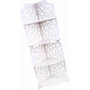 White Hollow Carved 4 Tier Corner Shelf Bookcase Display Cosmetic Storage Ba New White Hollow Carved 4 Tier Corner Shelf Bookcase Display Cosmetic Storage Ba New