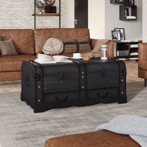Unbranded Wooden Chest Coffee Table Living Room Treasure Trunk Storage Box 2 Drawers Black Unbranded Wooden Chest Coffee Table Living Room Treasure Trunk Storage Box 2 Drawers Black