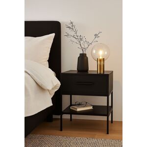 Lpd Boston Matte Black Bedside Cabinet With Drawer & Shelf Lpd Boston Matte Black Bedside Cabinet With Drawer & Shelf