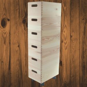 Woodeedoo Tall Pine Wooden Crate Stack 6 Tier Storage Box Set With Wheels 30x20x83.5 Cm Woodeedoo Tall Pine Wooden Crate Stack 6 Tier Storage Box Set With Wheels 30x20x83.5 Cm