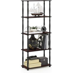 Furinno Toolless Shelves, Wood, Dark Cherry/black, One Size,59.94 (W) X 145.8 ( Furinno Toolless Shelves, Wood, Dark Cherry/black, One Size,59.94 (W) X 145.8 (