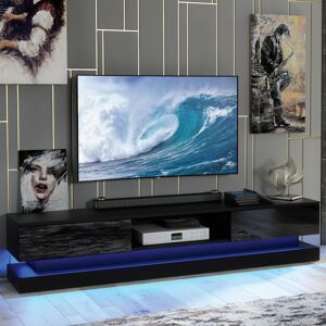 Olivia Furniture 180cm Modern Tv Unit Cabinet Black High Gloss Doors Tv Stand Free Led Olivia Furniture 180cm Modern Tv Unit Cabinet Black High Gloss Doors Tv Stand Free Led