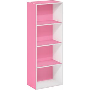 Furinno Luder 4-Tier Open Shelf Bookcase, Pink/white Furinno Luder 4-Tier Open Shelf Bookcase, Pink/white