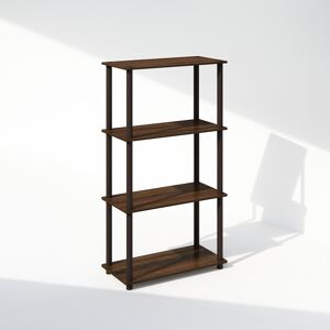 Furinno Turn-N-Tube 4-Tier Bookcase With Display Rack, Walnut/brown Furinno Turn-N-Tube 4-Tier Bookcase With Display Rack, Walnut/brown