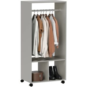 Homcom Open Wardrobe Clothes Rail Bedroom Clothes Storage Rod Shelves Grey Homcom Open Wardrobe Clothes Rail Bedroom Clothes Storage Rod Shelves Grey