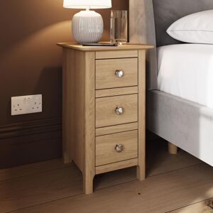 Fwstyle 3 Drawer Slim Oak Veneer Bedside Table Night Stand Natural Oak Fwstyle 3 Drawer Slim Oak Veneer Bedside Table Night Stand Natural Oak