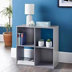Storage Cube 4 Shelf Bookcase Wooden Display Unit Organiser Grey Solid Furniture Storage Cube 4 Shelf Bookcase Wooden Display Unit Organiser Grey Solid Furniture