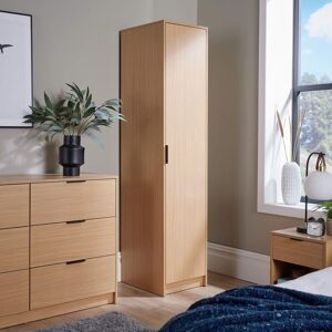 Phoenix Wardrobe 1 Door Space Saving Oak Effect Bedroom Home Furniture Clothing Storage Phoenix Wardrobe 1 Door Space Saving Oak Effect Bedroom Home Furniture Clothing Storage