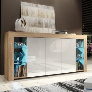 Olivia Furniture 164cm Sideboard Tv Unit Display Cabinet White High Gloss Doors Free Led Olivia Furniture 164cm Sideboard Tv Unit Display Cabinet White High Gloss Doors Free Led