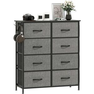 Homcom Fabric Chest Of Drawers, 8 Drawer Dresser For Bedroom, Charcoal Grey Homcom Fabric Chest Of Drawers, 8 Drawer Dresser For Bedroom, Charcoal Grey