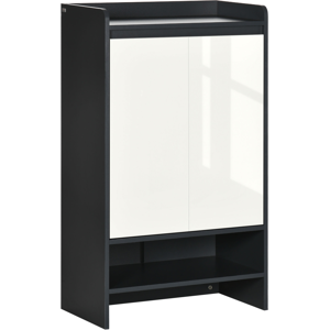 Homcom Modern Shoe Cupboard For Hallway With Open Compartment And Adjustable Shelves Homcom Modern Shoe Cupboard For Hallway With Open Compartment And Adjustable Shelves