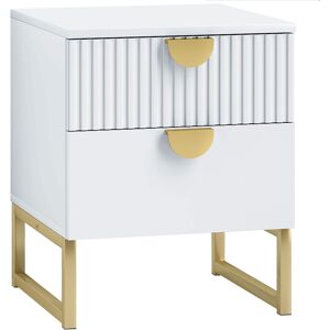 Homcom Bedside Table - White, 2 Drawers, Modern Homcom Bedside Table - White, 2 Drawers, Modern