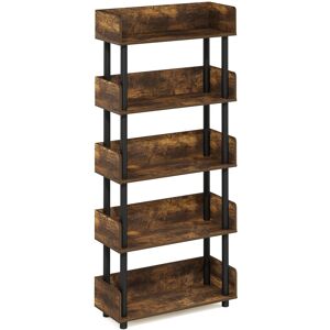 Furinno Turn-N-Tube 4-Tier Freestanding Display Rack, Amber Pine/black Furinno Turn-N-Tube 4-Tier Freestanding Display Rack, Amber Pine/black