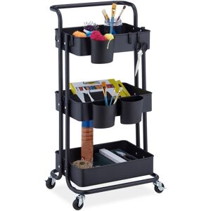 Relaxdays Storage Trolley Rolling Organiser Multi-Purpose Rack 4 Wheels 3 Shelves Relaxdays Storage Trolley Rolling Organiser Multi-Purpose Rack 4 Wheels 3 Shelves
