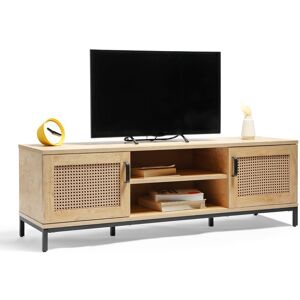 Rattan Tv Unit Cabinet Stand Wood Effect 2 Door Storage Shelves Vonhaus Rattan Tv Unit Cabinet Stand Wood Effect 2 Door Storage Shelves Vonhaus