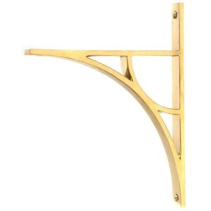 Black Country Metal Works Polished Brass \"Ascension\" Arched Crescent Shelf Bracket - 260mm X 200mm Black Country Metal Works Polished Brass \"Ascension\" Arched Crescent Shelf Bracket - 260mm X 200mm