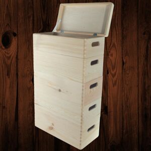 Woodeedoo 5 Tier Long Wooden Crate Set Stackable Lidded Boxes Narrow Storage 40x20x66.5 Cm Woodeedoo 5 Tier Long Wooden Crate Set Stackable Lidded Boxes Narrow Storage 40x20x66.5 Cm