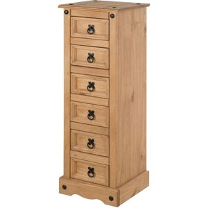 Corona 6 Drawer Narrow Chest Bedside Table Cabinet By Mercers Furniture® Corona 6 Drawer Narrow Chest Bedside Table Cabinet By Mercers Furniture®