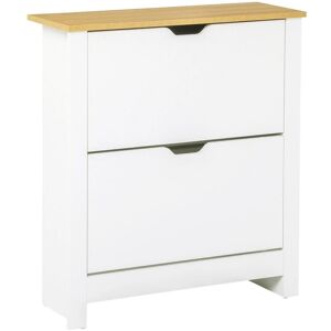 Homcom 12-Shoe Storage Cabinet 4 Shelves 2 Drawers Tabletop 4 Legs Modern White Homcom 12-Shoe Storage Cabinet 4 Shelves 2 Drawers Tabletop 4 Legs Modern White