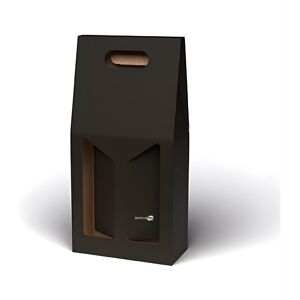 Simpletek Black Gift Box For 2 Bottles Of Wine Or Oil With Window Simpletek Black Gift Box For 2 Bottles Of Wine Or Oil With Window