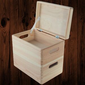 Woodeedoo 2 Tier Wooden Storage Box Set With Lid And Handles Stackable Crates 30x20x27.5cm Woodeedoo 2 Tier Wooden Storage Box Set With Lid And Handles Stackable Crates 30x20x27.5cm